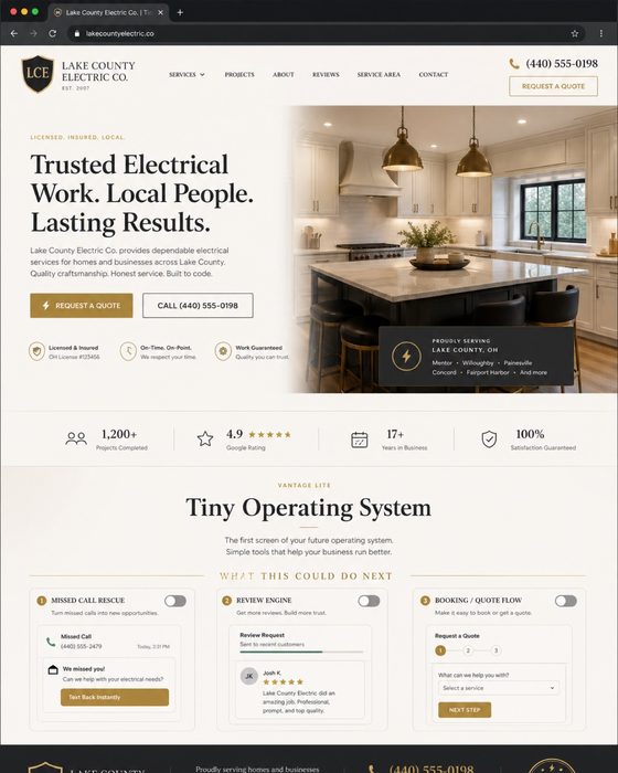 Full Service Electric — electrical website example