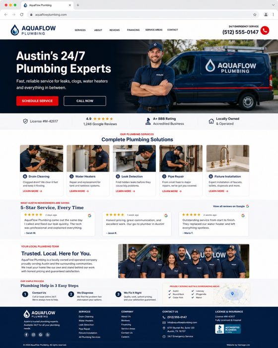 Drain & Sewer Pros — plumbing website example
