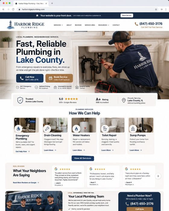 Residential Plumbing — plumbing website example