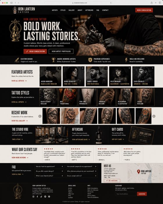 Iron Lantern Tattoo — tattoo website example
