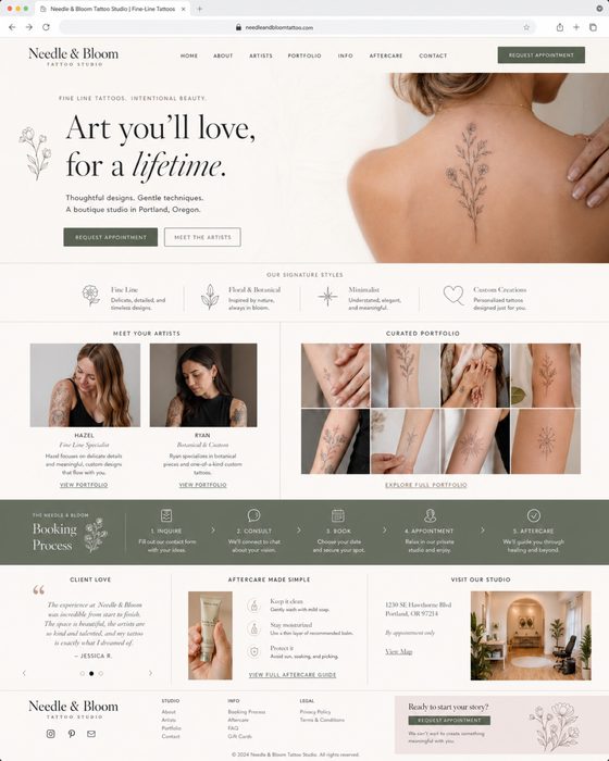 Needle Bloom Tattoo — tattoo website example